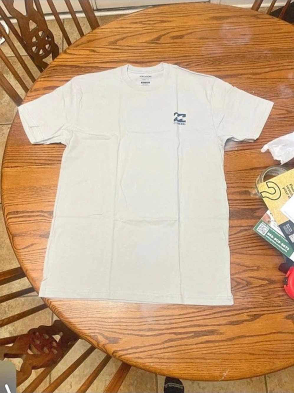 Billabong Core Fit Wave Logo Graphic Tee Gray Medium